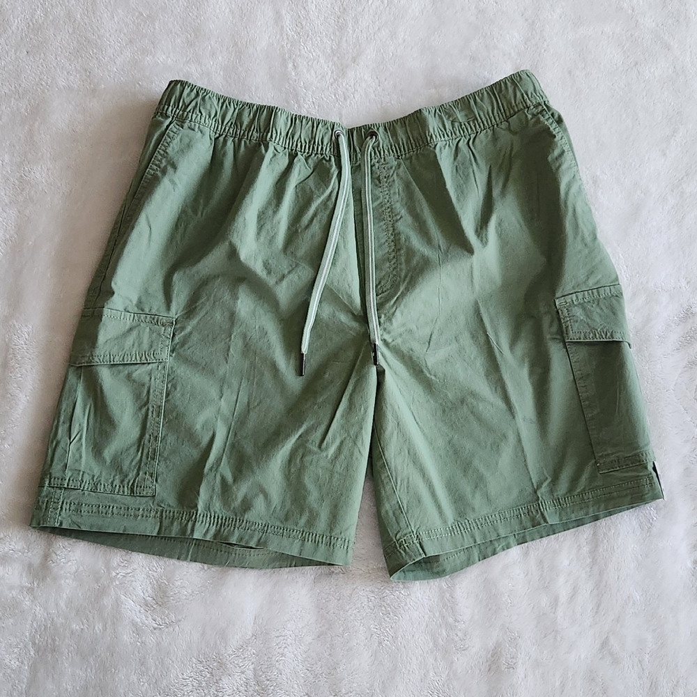 🩳 George Men’s Green Pull-On Cargo Shorts – Size Medium (32–34), NWT, 8” Inseam - Picture 3 of 13